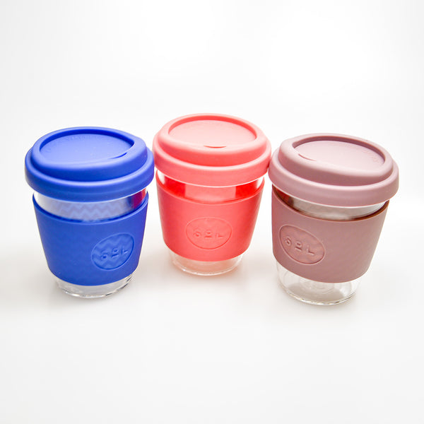 Reusable glass coffee cup - 12 oz