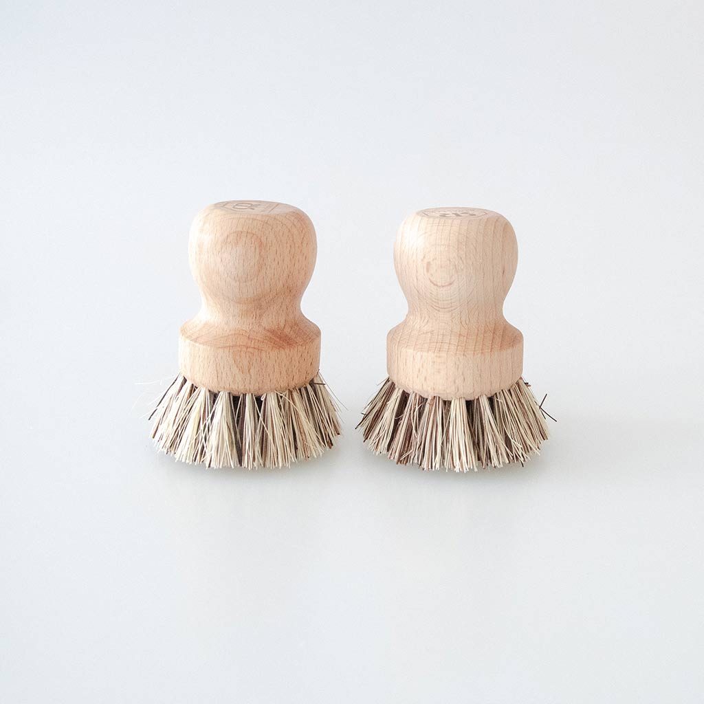 Wooden Pot Brushes - Set of 2