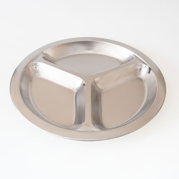 Stainless Steel Divided Dinner Tray for Kids/Camping/Outdoors
